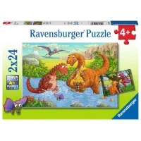 Ravensburger Puzzel 2x24 stukjes 4+ Spelende dino’s